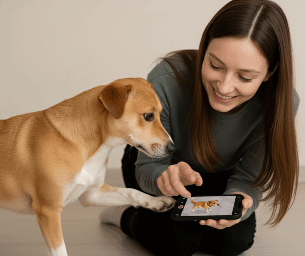 Köpekli örnek kapak tasarımı animasyonu